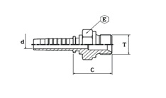 Схема BSP штуцера с конусом 60° AGR 