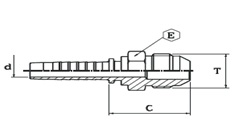 Схема фитенга-штуцера, штуцер JIC  с конусом 74° AGJ 